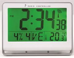 Alba Nástěnné hodiny "Horlcdneo", radio-control, LCD displej, stříbrné