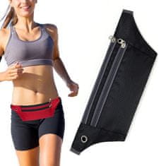 MG Ultimate Running Belt běžecký opasek s otvorem pro sluchátka, černý