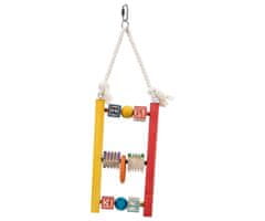 Trixie Dřevěný barevný žebřík s hracími prvky, 3 patra/44cm