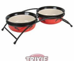 Trixie Set keramických misek se stojánkem 2 0,3 l / 12 cm