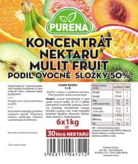 Purena Multifruit nektar 50% - koncentrát, Izrael. 6 x 1kg = 30 litrů 50% Multifruit nektaru