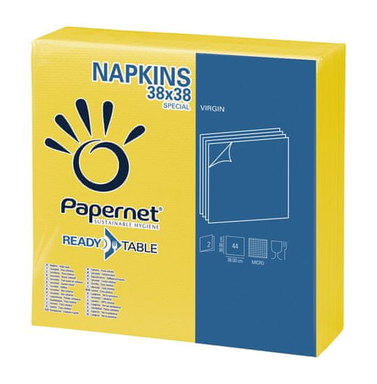 Papernet Papírové ubrousky ReadyTable 2vrstvy 38x38 cm žluté 44ks