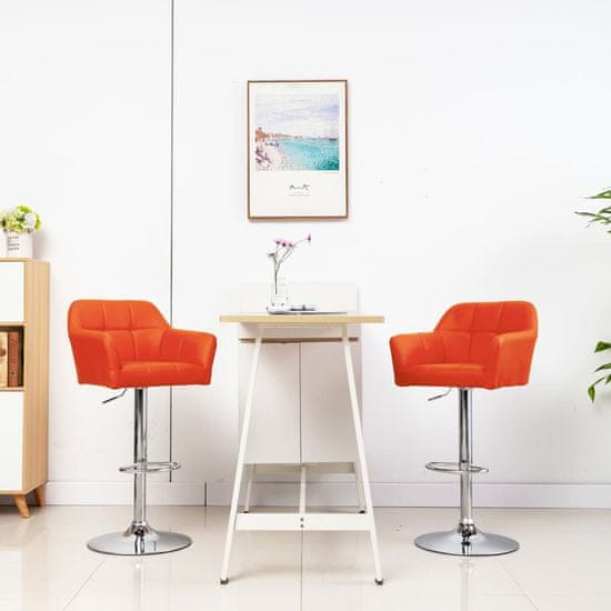 Greatstore Barové židle s područkami 2 ks oranžové umělá kůže