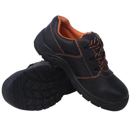 Vidaxl Černé bezpečnostní boty, velikost 46, kožené