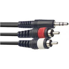 Stagg SYC1/MPS2CM E, kabel mini stereo JACK/2x RCA, 1m