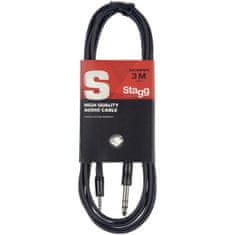 Stagg SAC3MPSBPS, kabel mini stereo JACK/stereo JACK, 3m