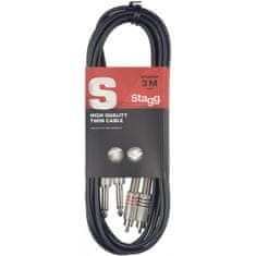 Stagg STC3PCM, kabel 2x RCA/2x JACK, 3m