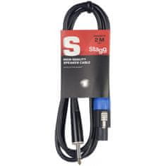 Stagg SSP2SP15, reproduktorový kabel Speakon/Jack, 2m