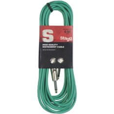 Stagg SGC6DL CGR, kabel JACK/JACK, 6 m, zelený