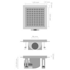 Greatstore Sprchová vpusť 15 x 15 cm nerezová ocel