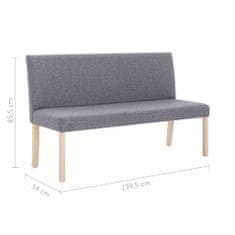 Greatstore Lavice 139,5 cm světle šedá polyester