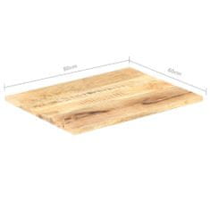 Greatstore Stolní deska masivní mangovníkové dřevo 25–27 mm 80 x 60 cm