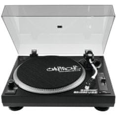 Omnitronic BD-1390 USB, gramofon s řemínkovým pohonem, černý
