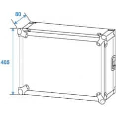 Roadinger Rack Profi 8HE, hloubka 45cm, s kolečky, 9mm