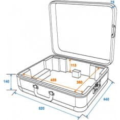 Roadinger Gramo Case Tour, přepravní gramofonní kufr hliníkový černý