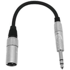 Omnitronic propojovací kabel XLR samec/Jack 6,3 stereo, 20 cm, černý