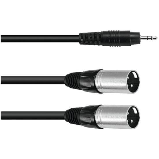 Omnitronic Kabel AC40-30 Jack 3,5 stereo - 2x XLR samec, 3 m