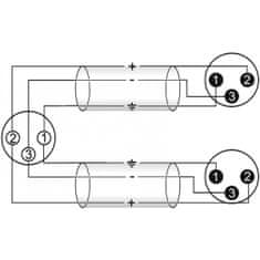 Omnitronic Kabel XFMM-30 XLR samice - 2x XLR samec, 3 m