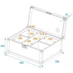 Roadinger transportní case pro 4x AKKU UP 4 QCL Spot QuickDMX