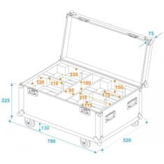 Roadinger Flightcase 4x THA-40 PC with wheels