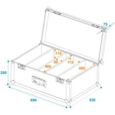 Roadinger Transportní Case pro 4x LED BAR CBB-4 1x30W COB RGB, DMX