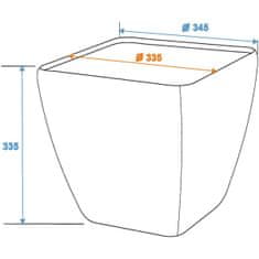 Europalms Květináč STONA-33, Krychlový, malý, šedý