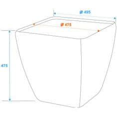 Europalms Květináč STONA-41, Krychlový, béžový
