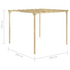 Greatstore Zahradní pergola 294 x 294 x 220 cm impregnované borové dřevo