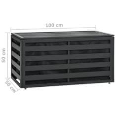 Greatstore Zahradní úložný box hliník 100 x 50 x 50 cm antracitový