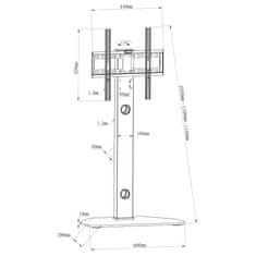 Greatstore Otočný podlahový stojan na TV VESA 400 x 400 mm