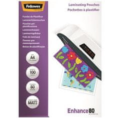 Fellowes Laminovací fólie, matná, A4, 80 micron, 100ks