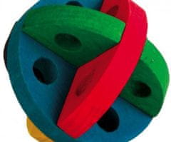 Trixie Dřevěný barevný míček na hraní a pamlsky 8 cm, hračky