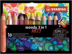 Stabilo Multifunkční pastelky "Woody 3 v 1", sada 10 barev