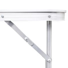 Greatstore Skládací kempingový stůl s nastavitelnou výškou, hliníkový 120 x 60 cm