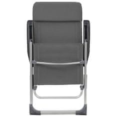 Vidaxl Skládací kempingové židle 2 ks šedé hliníkové