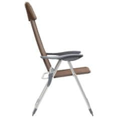 Greatstore Skládací kempingové židle 4 ks hnědé hliníkové