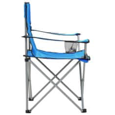Greatstore Kempingový stůl a židle sada 3 kusů modré
