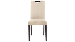 Danish Style Jídelní židle Curt (SET 2 ks), mikrovlákno, krémová / tmavé dřevo