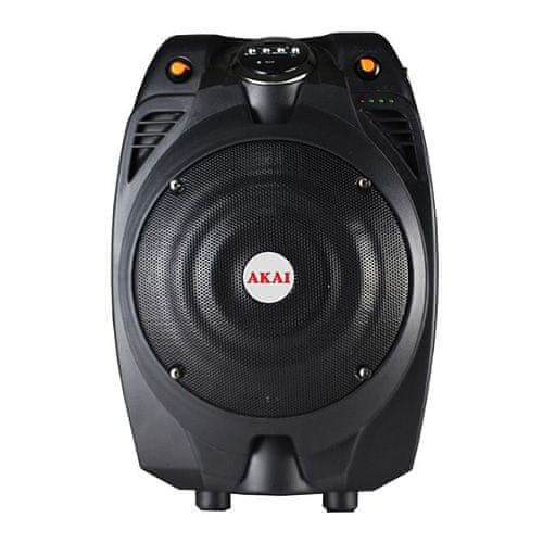 Akai Reproduktor , SS022A-X6, přenosný, Bluetooth, FM, dálkové ovládání, bezdrátový mikrofon, 30 W RMS