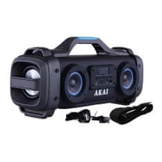 Akai Reproduktor , ABTS-SH01 - Bluetooth, USB, AUX IN, equalizér, karaoke funkce se vstupem na mikrofon, tweeter, subwoofer, vestavěná baterie 4400mAh lithium