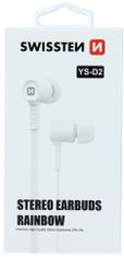 SWISSTEN Earbuds Rainbow YS-D2, bílá