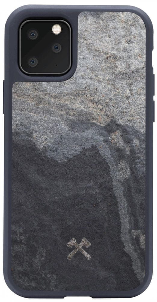 WOODCESSORIES Bumper Case Camo Gray / Real Slate Stone / Black TPU Softcase - iPhone 11 Pro Max sto063