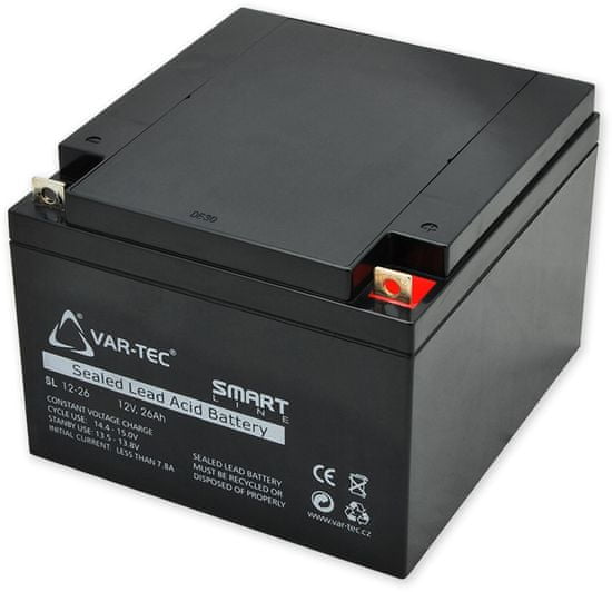 VAR-TEC AKKU SMART 12V/26Ah - zálohování EZS, životnost 3-5 let