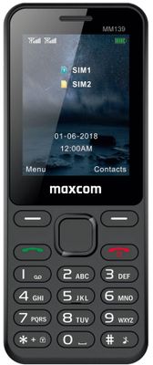 Maxcom MM139, tlačítkový mobil, kapesní, kompaktní, zakřivený, ergonomický, malý, lehký, hardwarová klávesnice