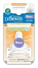 Dr.Brown´s Dudlík na láhve Options+ široké hrdlo 9m+ silikonový 2ks