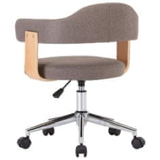 Vidaxl Otočná kancelářská židle taupe ohýbané dřevo a textil