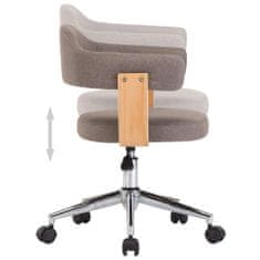 Vidaxl Otočná kancelářská židle taupe ohýbané dřevo a textil