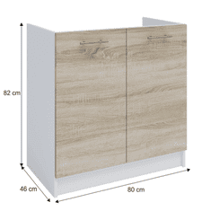 KONDELA Dolní skříňka, dub sonoma / bílá, FABIANA S - 80ZL