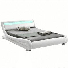 BPS-koupelny Moderní postel s RGB LED osvětlením, bílá, 160x200, FILIDA