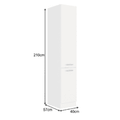 KONDELA Vysoká skříňka, bílá, SPLIT 40 DK-210 2F